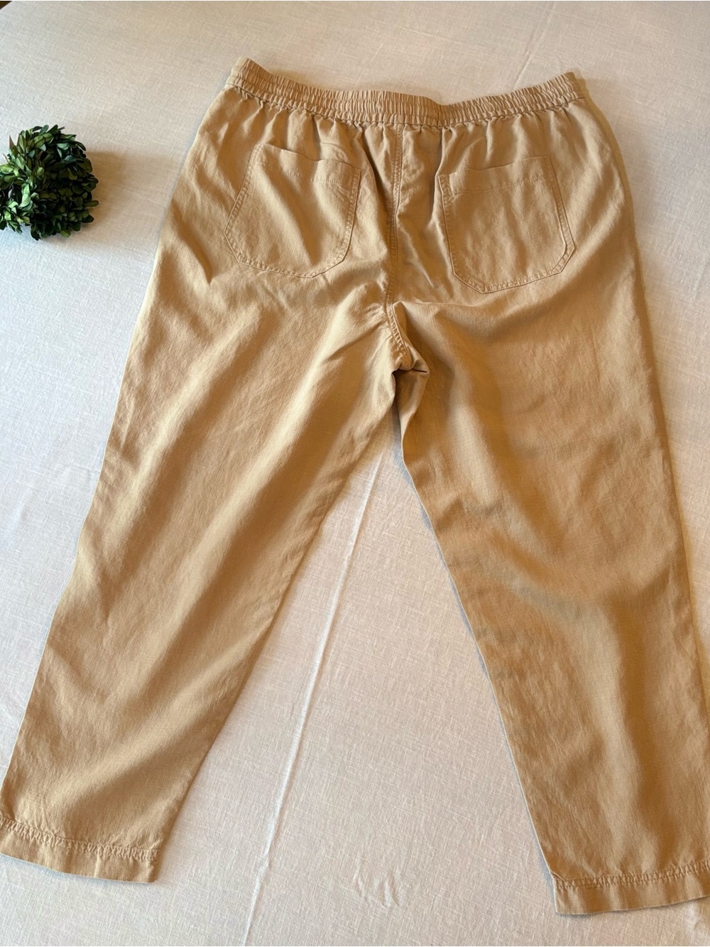 J. Crew Women’s Almond Biscotti Drawstring Linen Blend Pants Xl - Picture 3 of 9